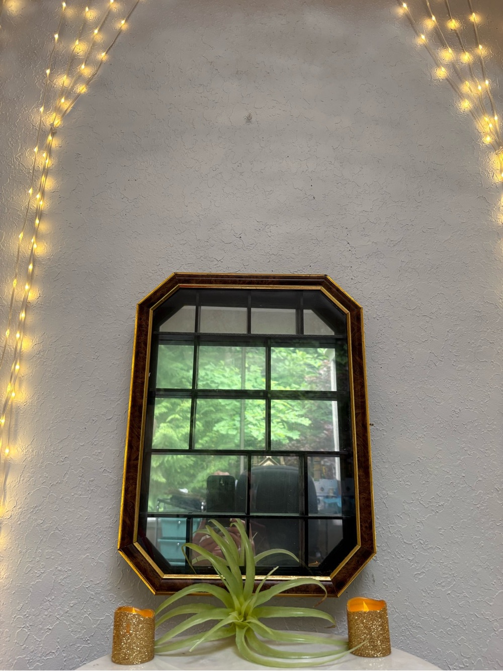 Vintage Hanging Mirrored Curio Cabinet